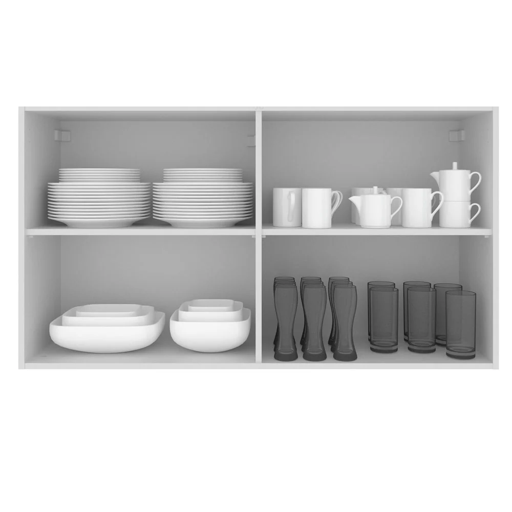 Armário Aéreo Madesa Glamy 120 cm 2 Portas Branco - Image 3