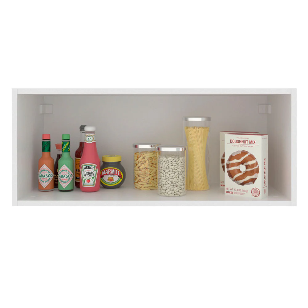 Armário Aéreo Madesa Glamy 80 cm 1 Porta Basculante Branco/Crema - Image 3