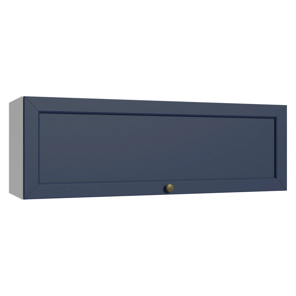 Armário Aéreo 100 cm 1 Porta Basculante Branco/Azul Vik Madesa