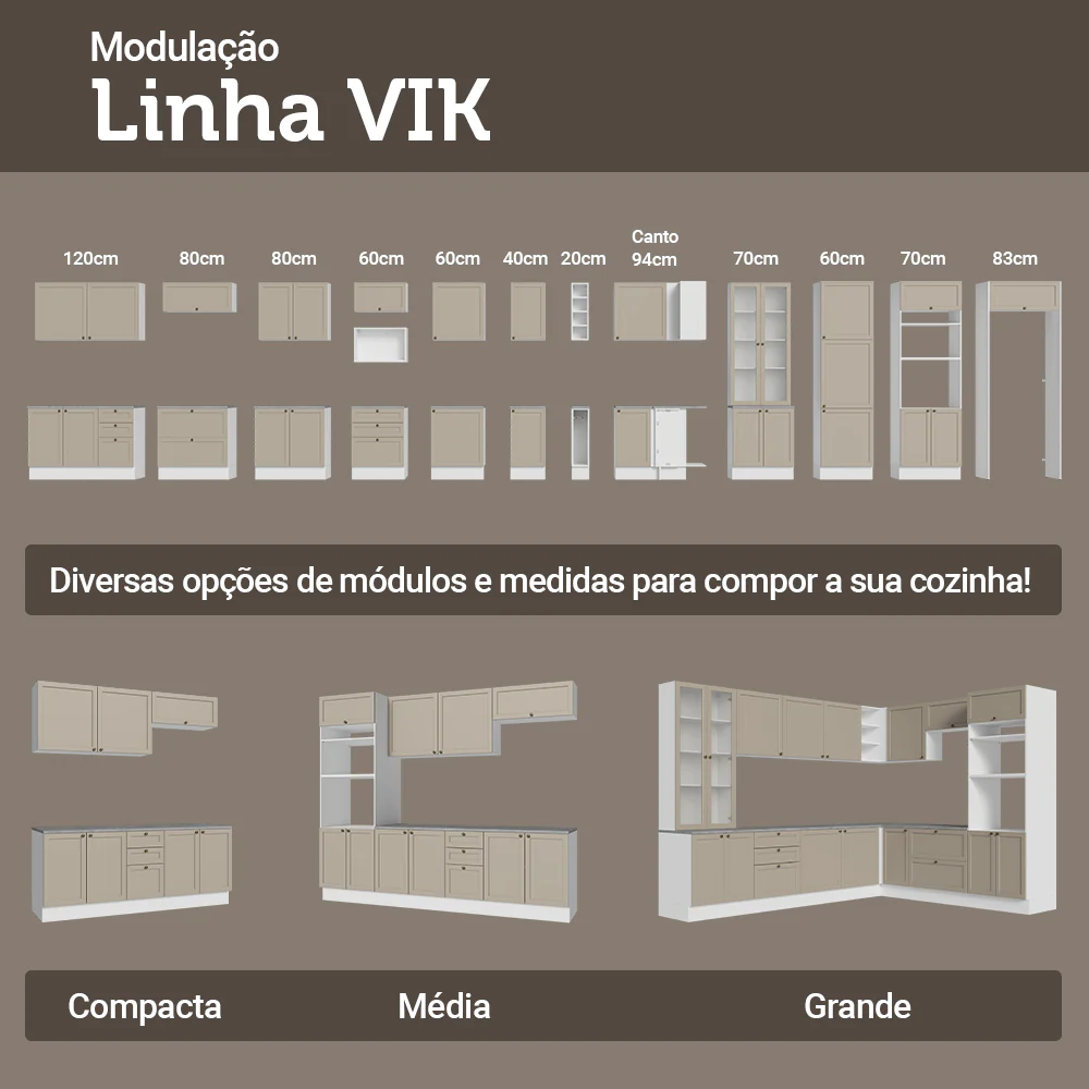 Armário Aéreo 100 cm 1 Porta Basculante Branco/Crema Vik Madesa - Image 9