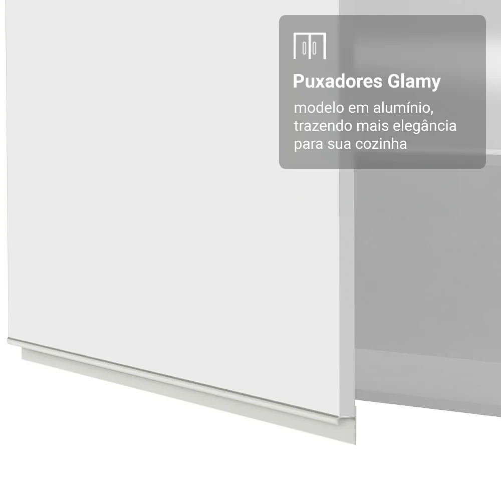 Armário Aéreo 100 cm 1 Porta Basculante Branco Glamy Madesa - Image 6