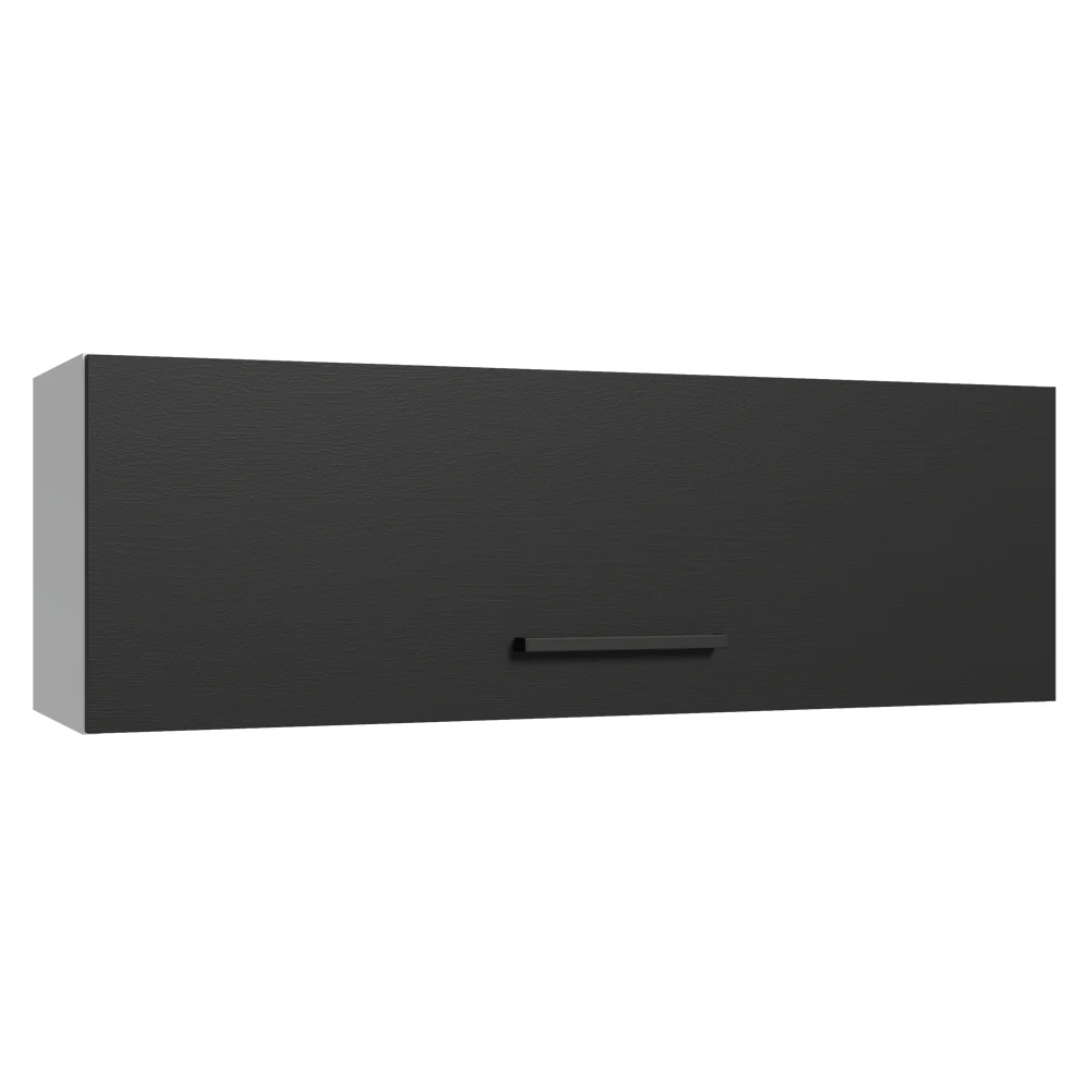 Armário Aéreo 100 cm 1 Porta Basculante Branco/Preto Agata Madesa