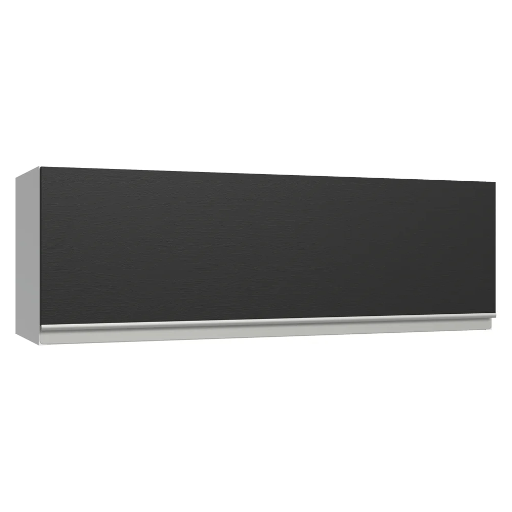 Armário Aéreo 100 cm 1 Porta Basculante Branco/Preto Glamy Madesa