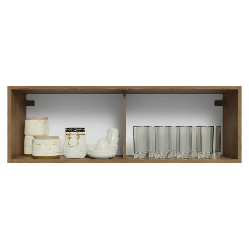 Armário Aéreo 100 cm 1 Porta Basculante Rustic/Branco Agata Madesa - Image 4