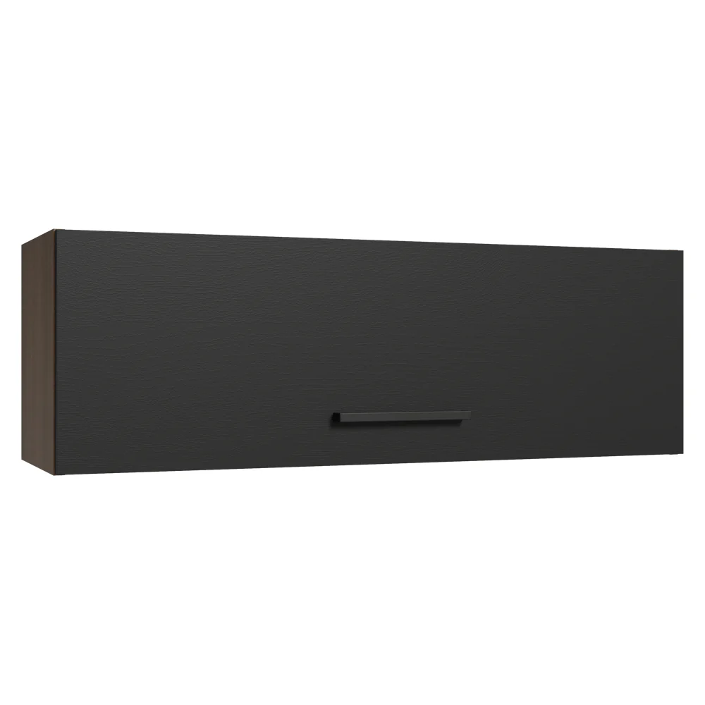 Armário Aéreo 100 cm 1 Porta Basculante Rustic/Preto Agata Madesa