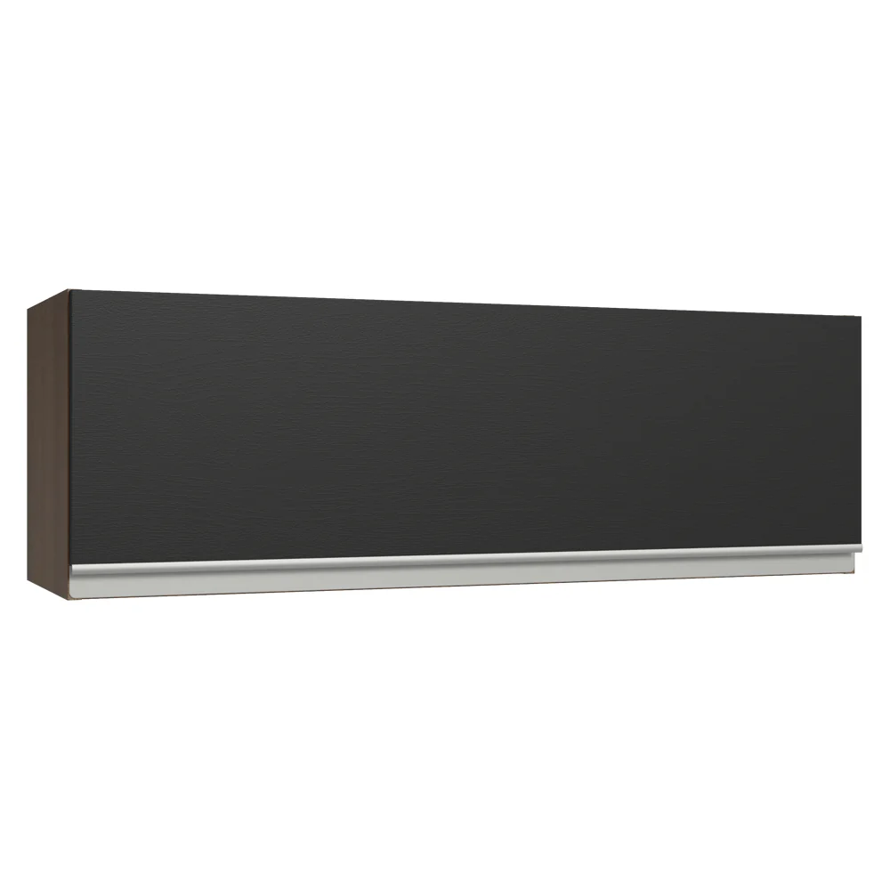Armário Aéreo 100 cm 1 Porta Basculante Rustic/Preto Glamy Madesa