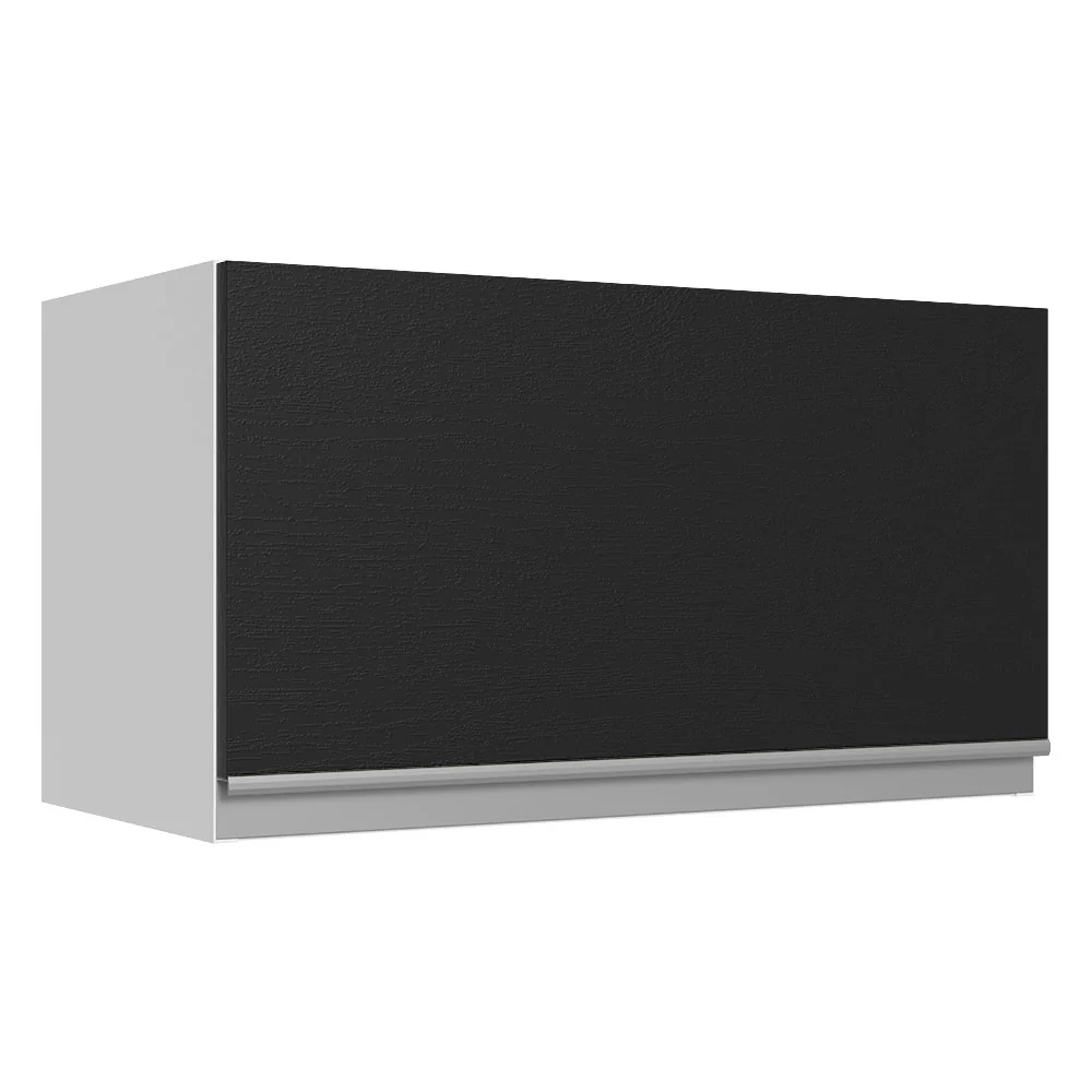 Armário Aéreo 100% MDF 60 cm 1 Porta Basculante Branco/Preto Acordes Madesa