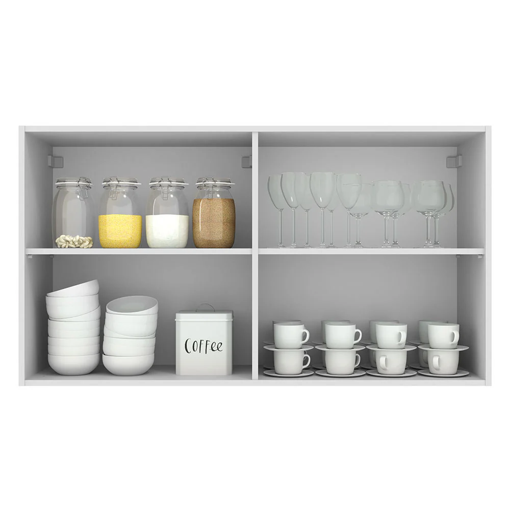 Armário Aéreo 120 cm 2 Portas Branco/Crema Agata Madesa - Image 3