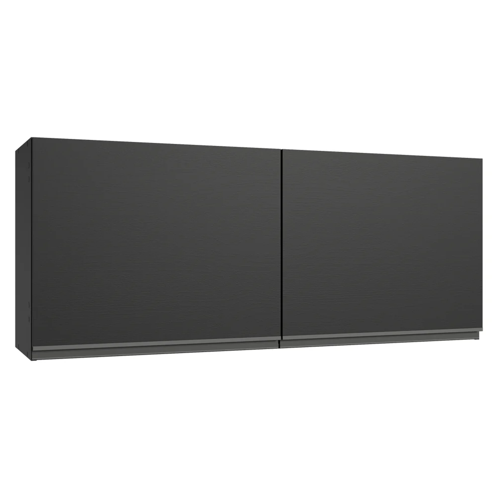Armário Aéreo 120 cm 2 Portas Preto Nice Madesa