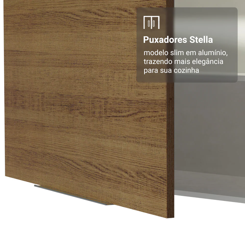Armário Aéreo 50cm 1 Porta Branco/Rustic Stella Madesa - Image 8