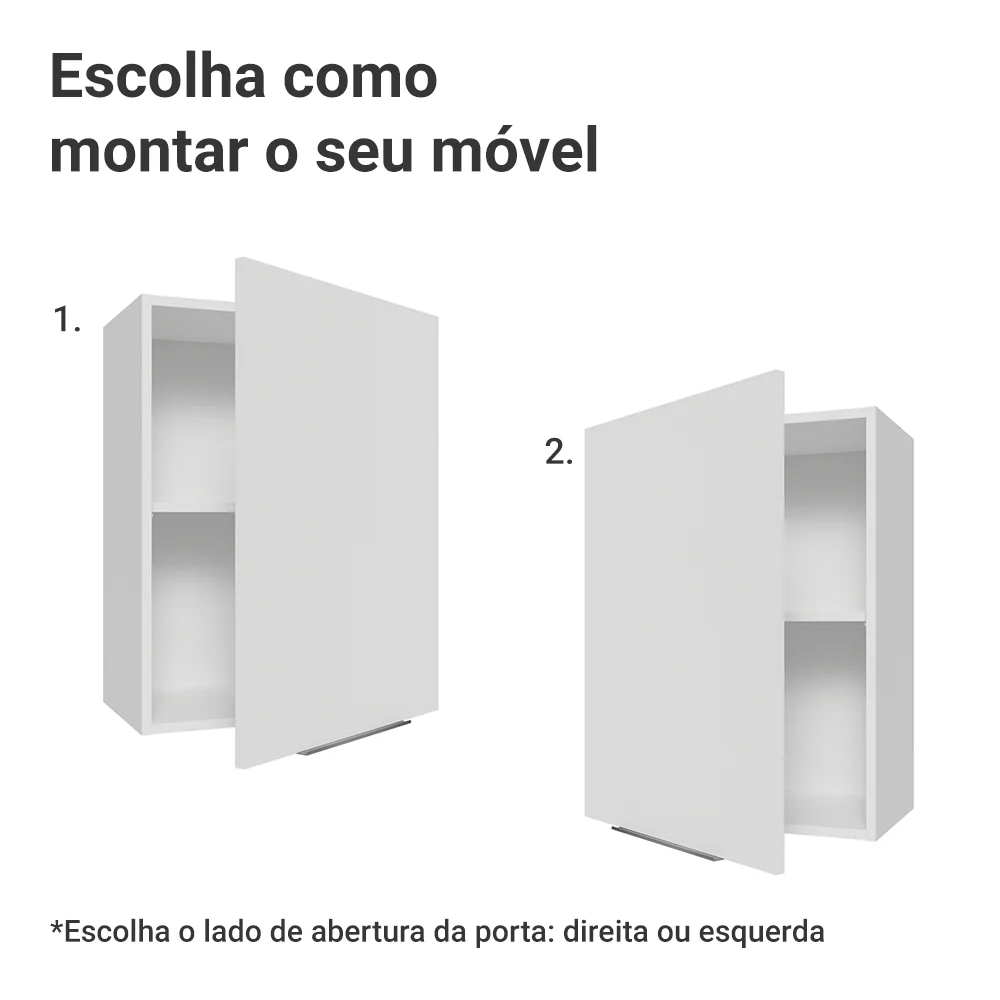 Armário Aéreo 50cm 1 Porta Branco Stella Madesa - Image 4
