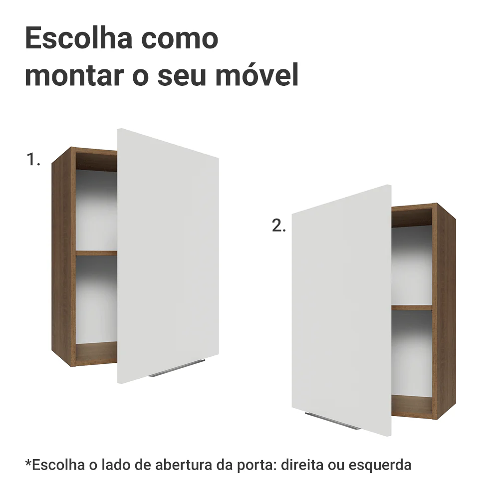 Armário Aéreo 50cm 1 Porta Rustic/Branco Stella Madesa - Image 4
