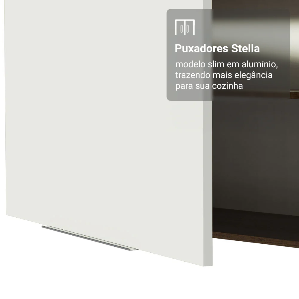 Armário Aéreo 50cm 1 Porta Rustic/Branco Stella Madesa - Image 8