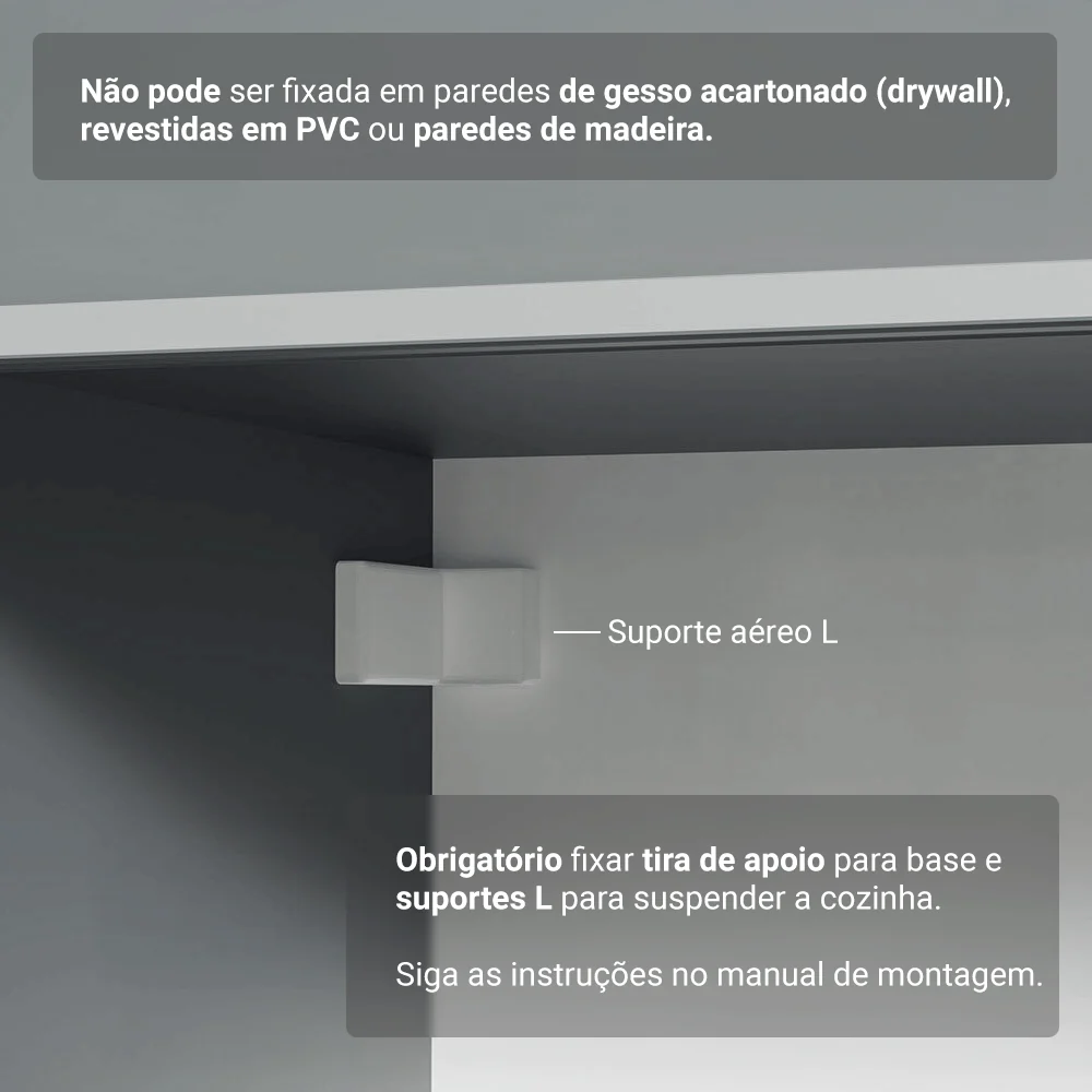 Armário Aéreo 60 cm 1 Porta Cinza Nice Madesa - Image 7
