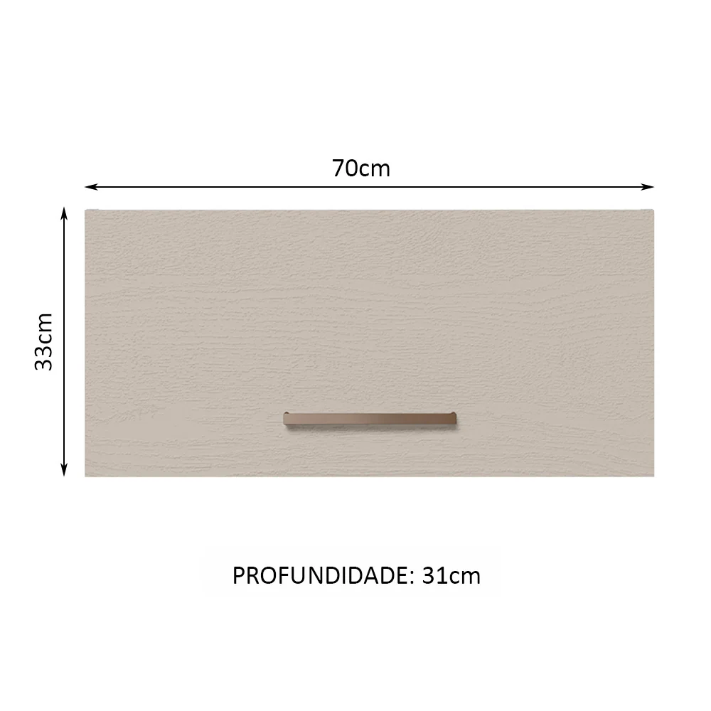 Armário Aéreo 70 cm 1 Porta Basculante Branco/Crema Agata Madesa - Image 2