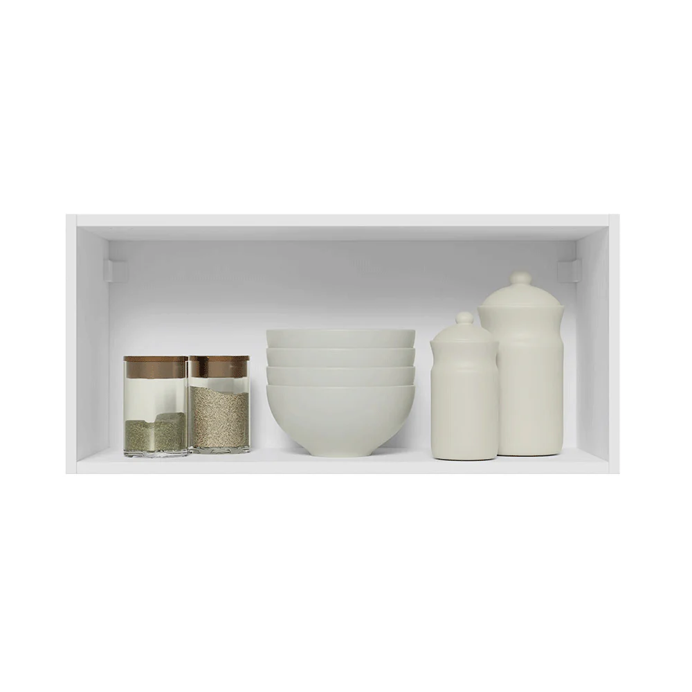 Armário Aéreo 70 cm 1 Porta Branco/Cinza Lux Madesa - Image 4