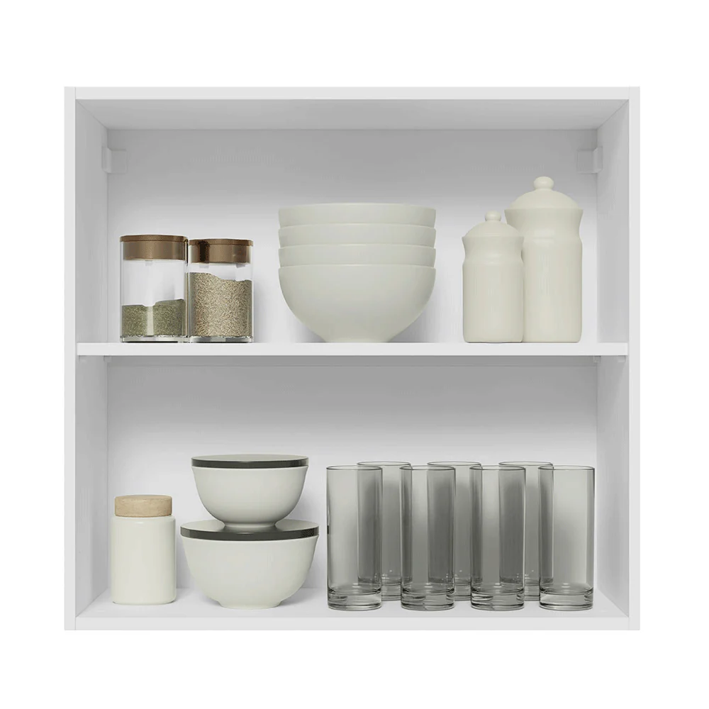 Armário Aéreo 70 cm 2 Portas Branco/Branco Veludo Lux Madesa - Image 4