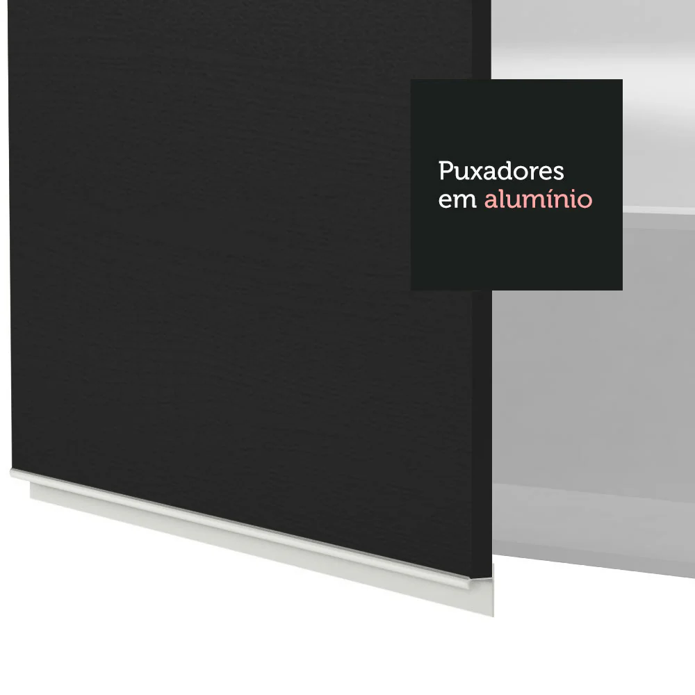 Armário Aéreo 70 cm 2 Portas Branco/Preto Glamy Madesa - Image 8