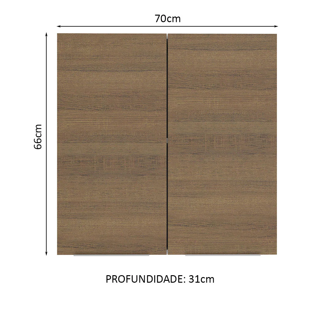 Armário Aéreo 70 cm 2 Portas Branco/Rustic Stella Madesa - Image 2