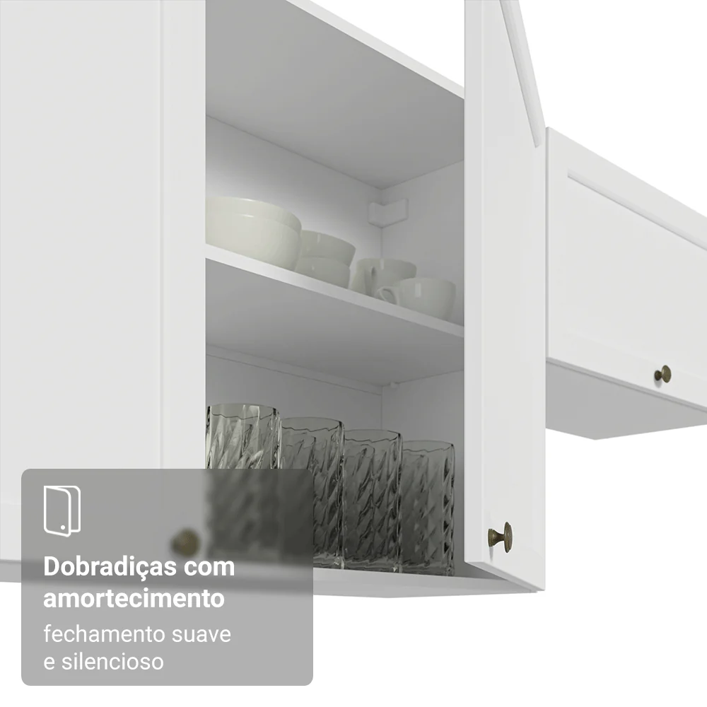 Armário Aéreo 70 cm 2 Portas Branco Vik Madesa - Image 7