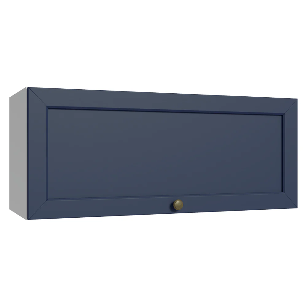 Armário Aéreo 80 cm 1 Porta Basculante Branco/Azul Vik Madesa