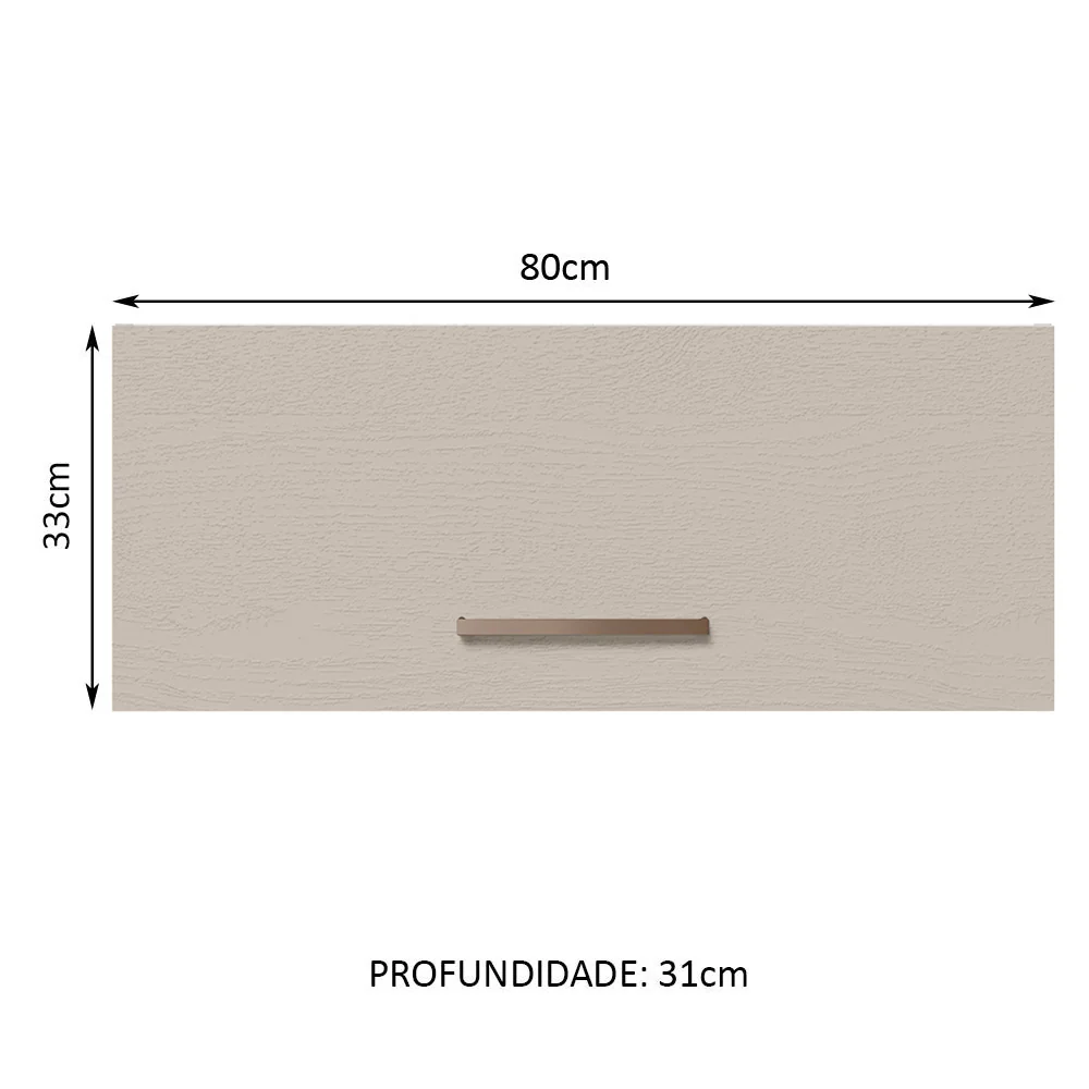 Armário Aéreo 80 cm 1 Porta Basculante Branco/Crema Agata Madesa - Image 2