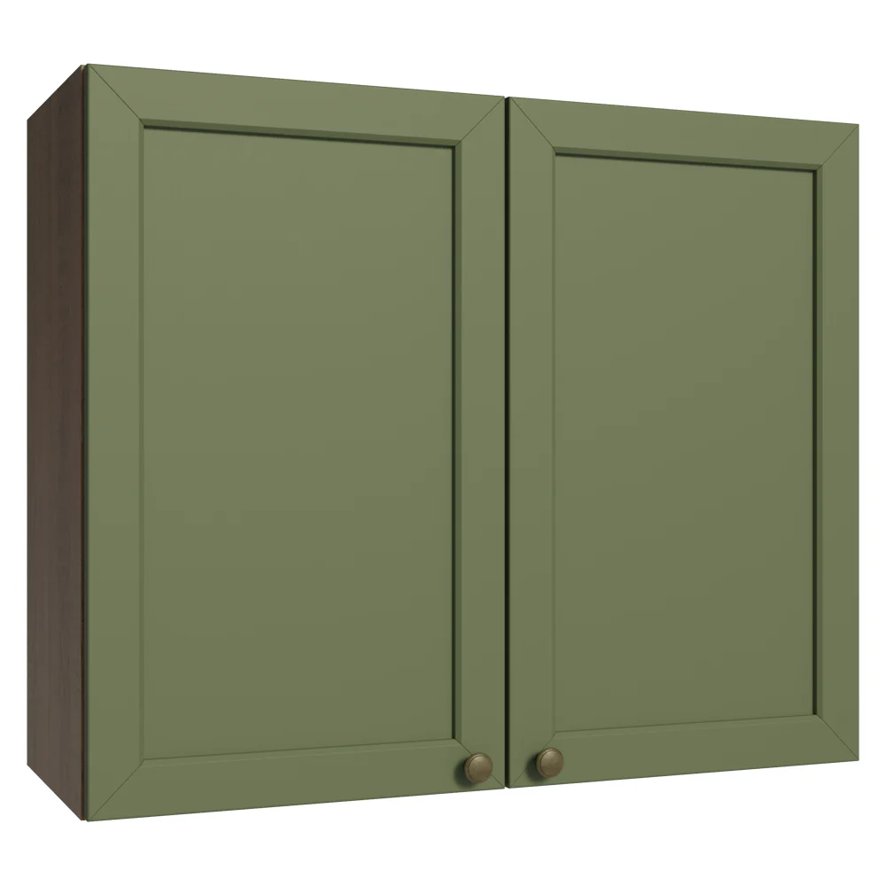 Armário Aéreo 80 cm 2 Portas Rustic/Verde Vik Madesa
