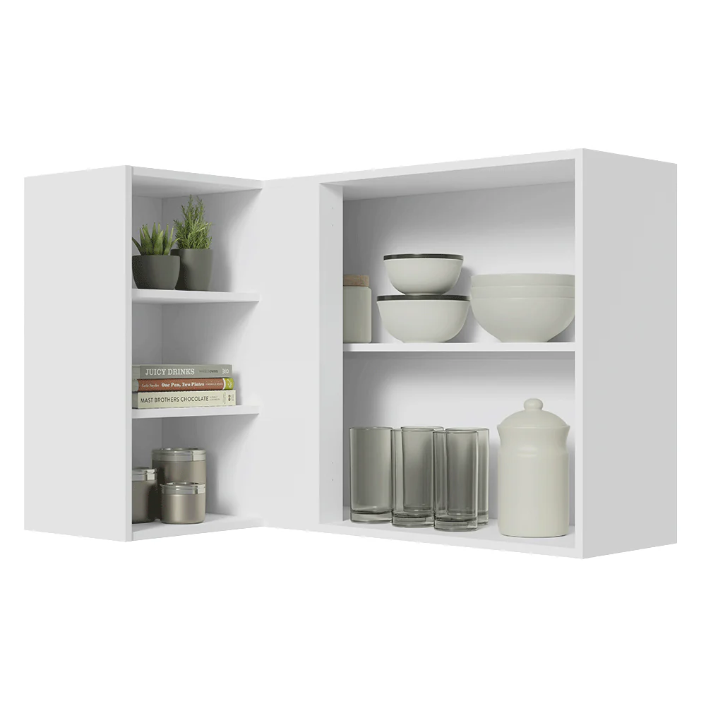Armário Aéreo de Canto com Adega Acoplada Madesa Lux 1 Porta Branco/Preto - Image 5