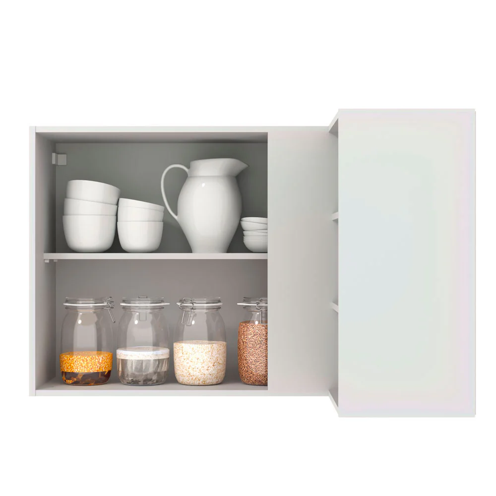 Armário Aéreo de Canto Madesa Glamy 1 Porta para linha de 60 cm de profundidade Branco/Rustic - Image 3
