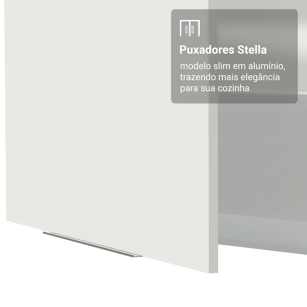 Armário Aéreo de Canto para Quarto 1 Porta e 3 Nichos Branco Neo Madesa - Image 8