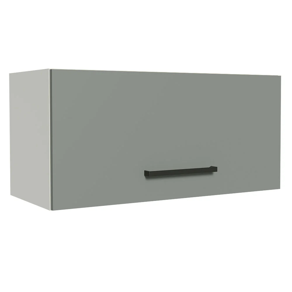 Armário Aéreo de Cozinha Madesa Agata 70 cm 1 Porta Basculante Branco/Cinza