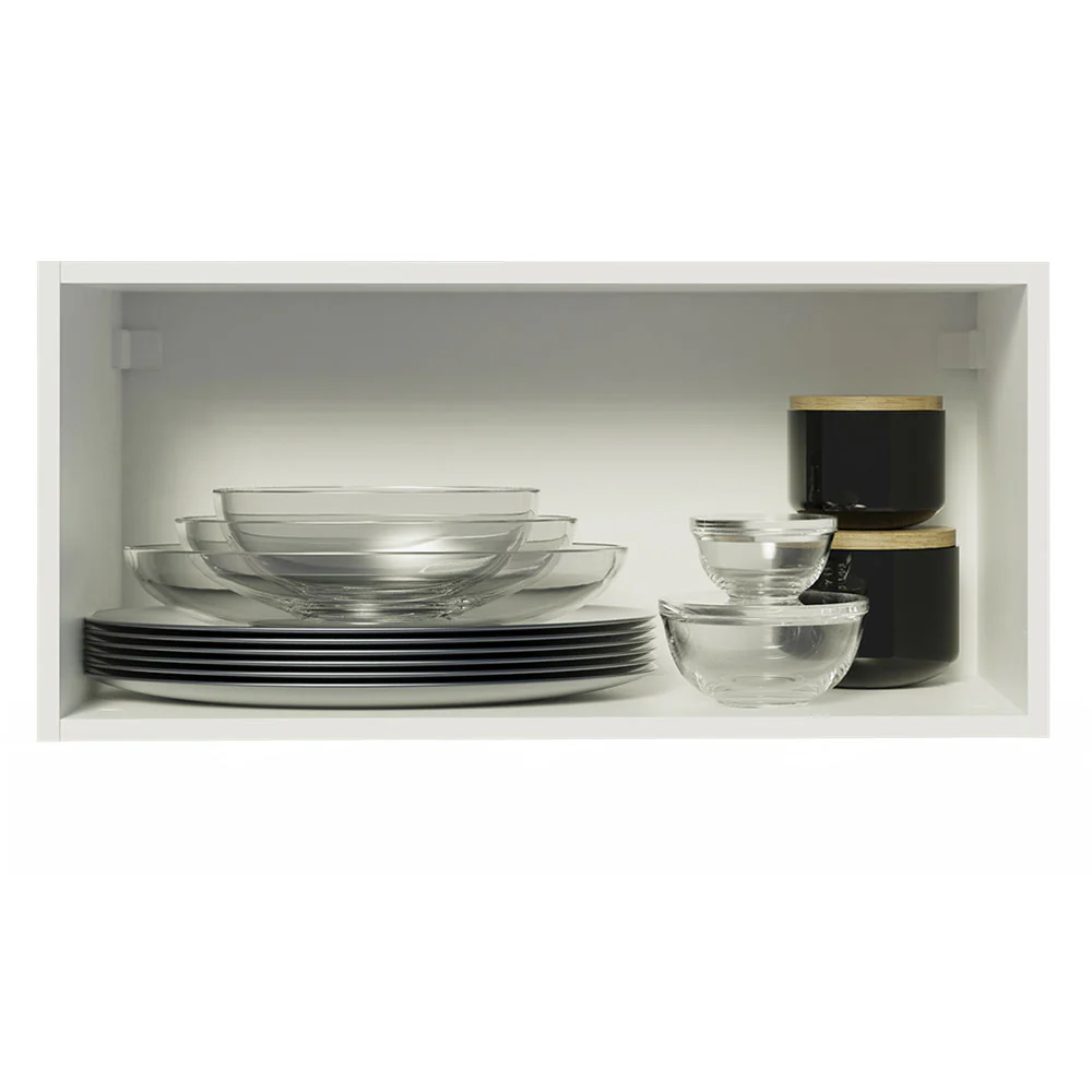 Armário Aéreo de Cozinha Madesa Agata 70 cm 1 Porta Basculante Branco/Preto - Image 3