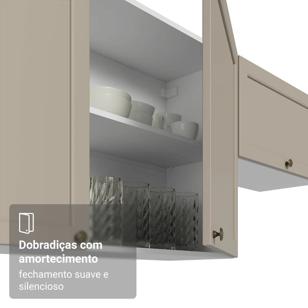 Armário Aéreo de Canto 1 Porta Branco/Crema Vik Madesa - Image 7