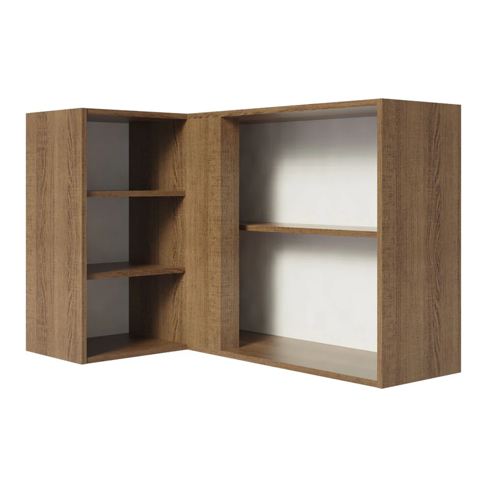 Armário Aéreo de Canto Madesa Agata 1 Porta para linha de 60 cm de profundidade Rustic/Preto - Image 9