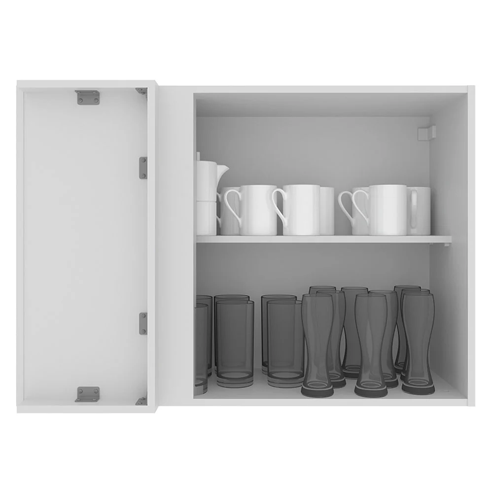 Armário Aéreo de Canto Madesa Stella 1 Porta Branco - Image 3