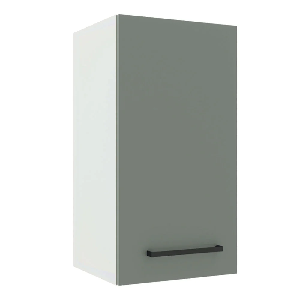Armário Aéreo Madesa Agata 35 cm 1 Porta Branco/Cinza
