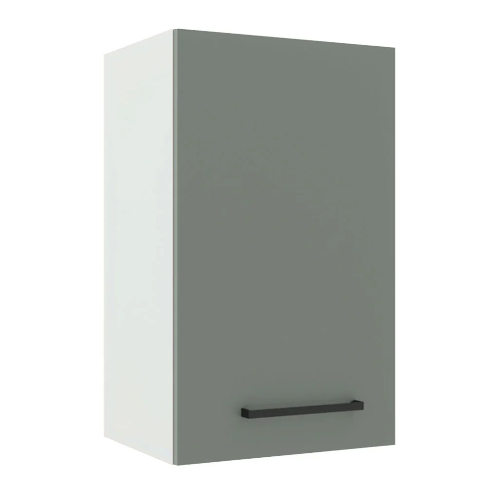 Armário Aéreo Madesa Agata 40 cm 1 Porta Branco/Cinza