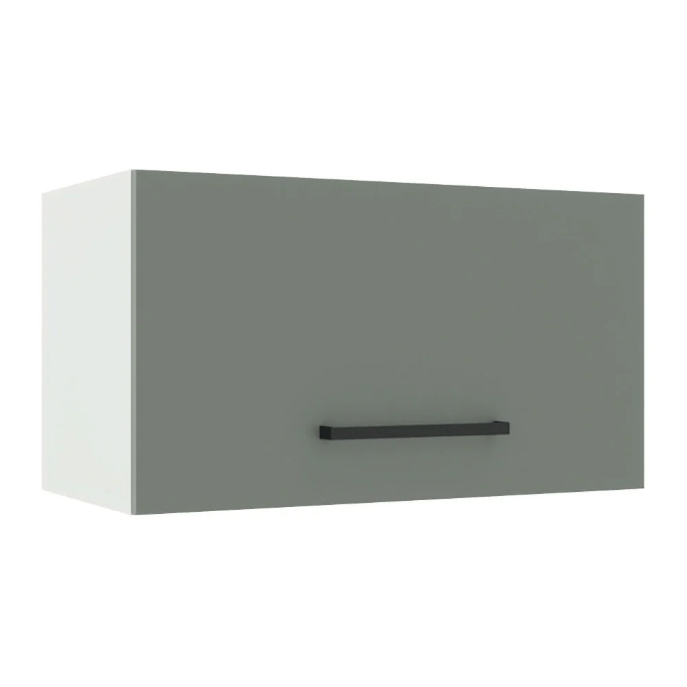 Armário Aéreo Madesa Agata 60 cm 1 Porta Basculante Branco/Cinza