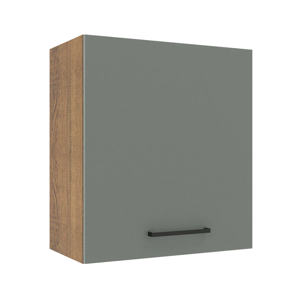 Armário Aéreo Madesa Agata 60 cm 1 Porta Rustic/Cinza