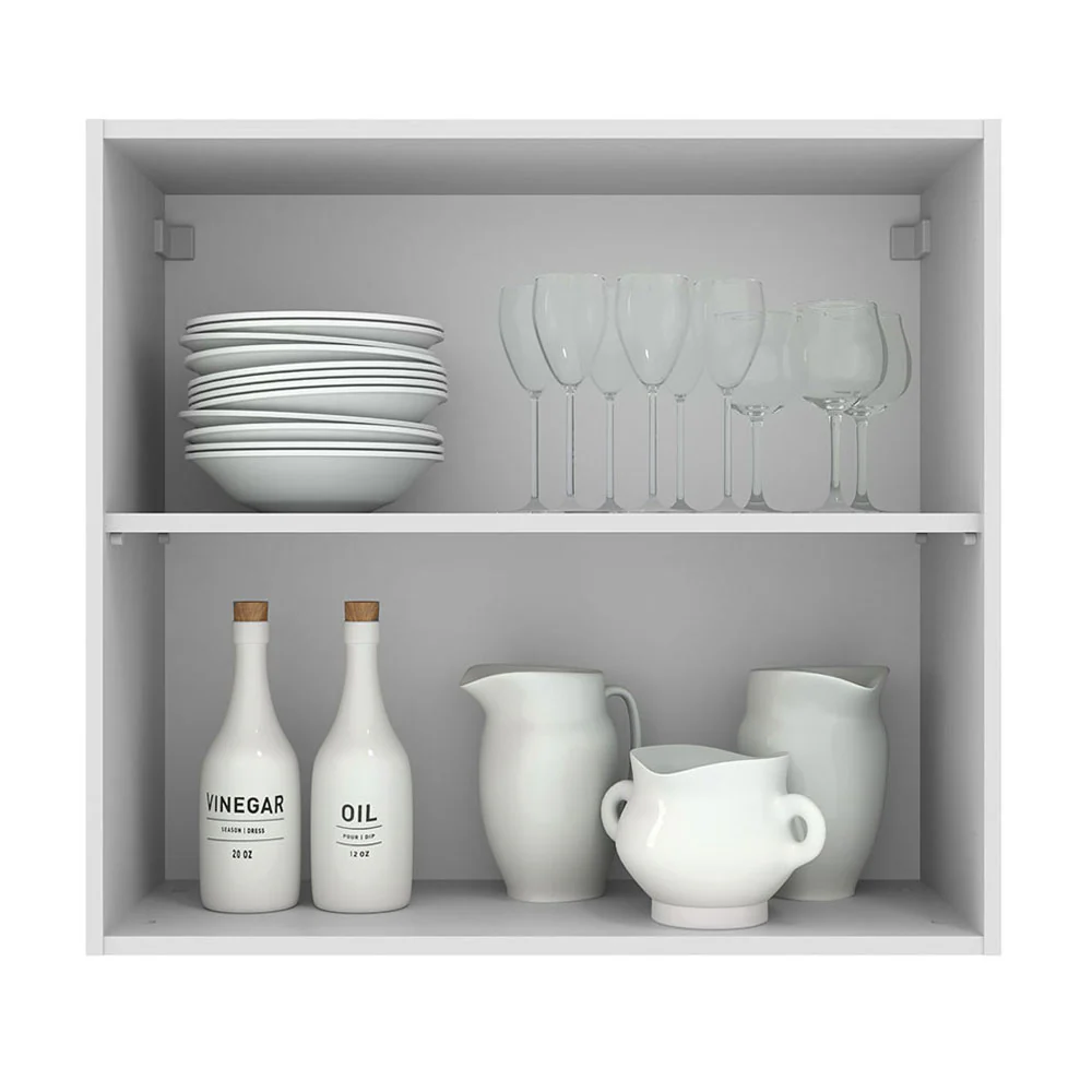 Armário Aéreo Madesa Agata 70 cm 2 Portas Branco/Preto - Image 3