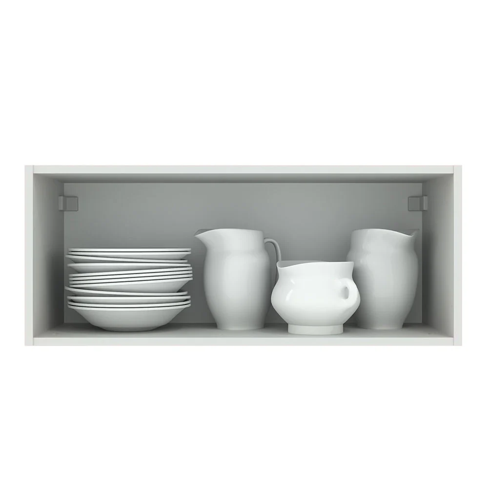 Armário Aéreo Madesa Agata 80 cm 1 Porta Basculante Branco/Preto - Image 3
