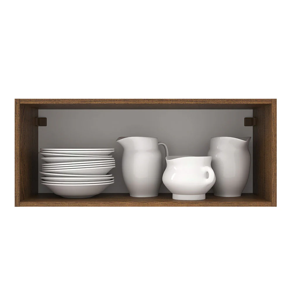 Armário Aéreo Madesa Agata 80 cm 1 Porta Basculante Rustic/Preto - Image 3