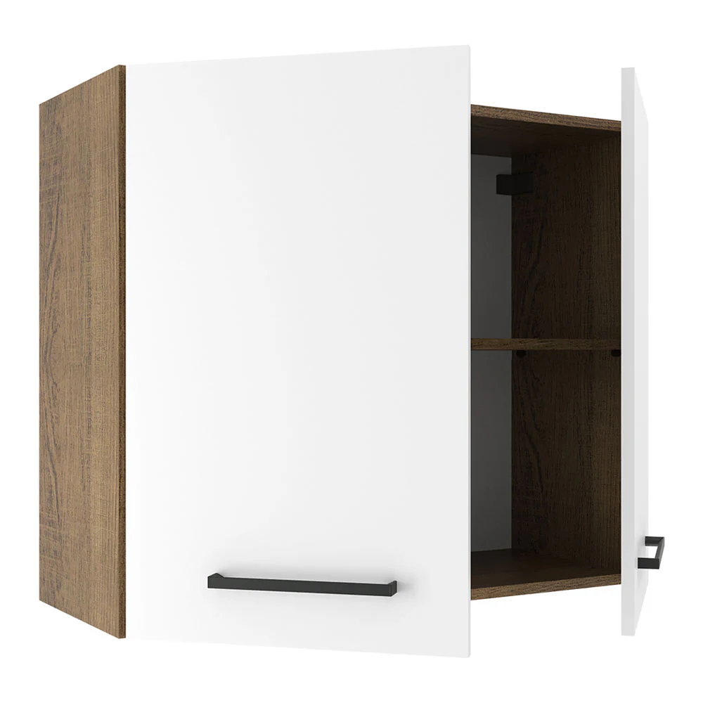 Armário Aéreo Madesa Agata 80 cm 2 Portas Rustic/Branco - Image 4