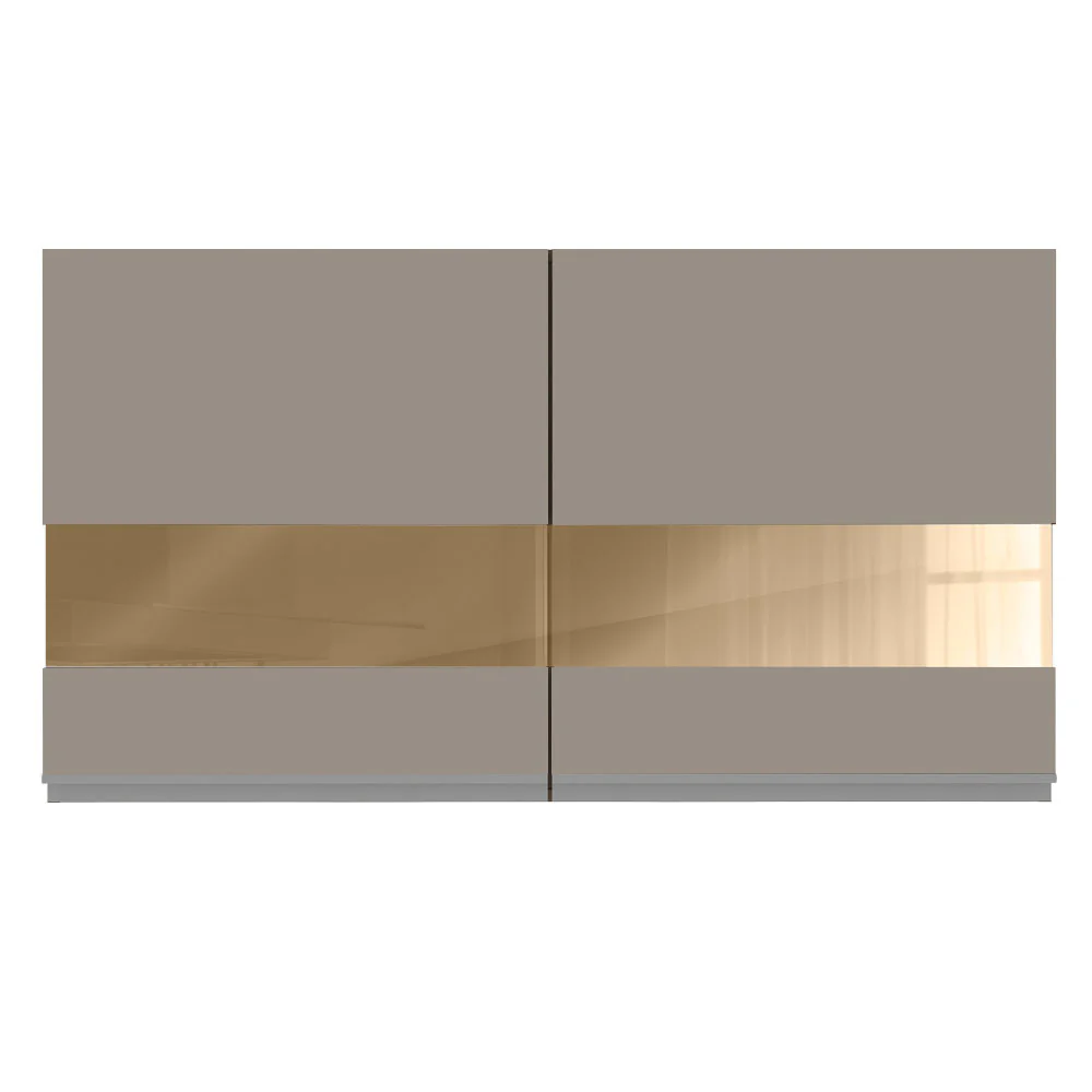 Armário Aéreo Madesa Glamy 120 cm 2 Portas com Vidro Rustic/Crema - Image 7