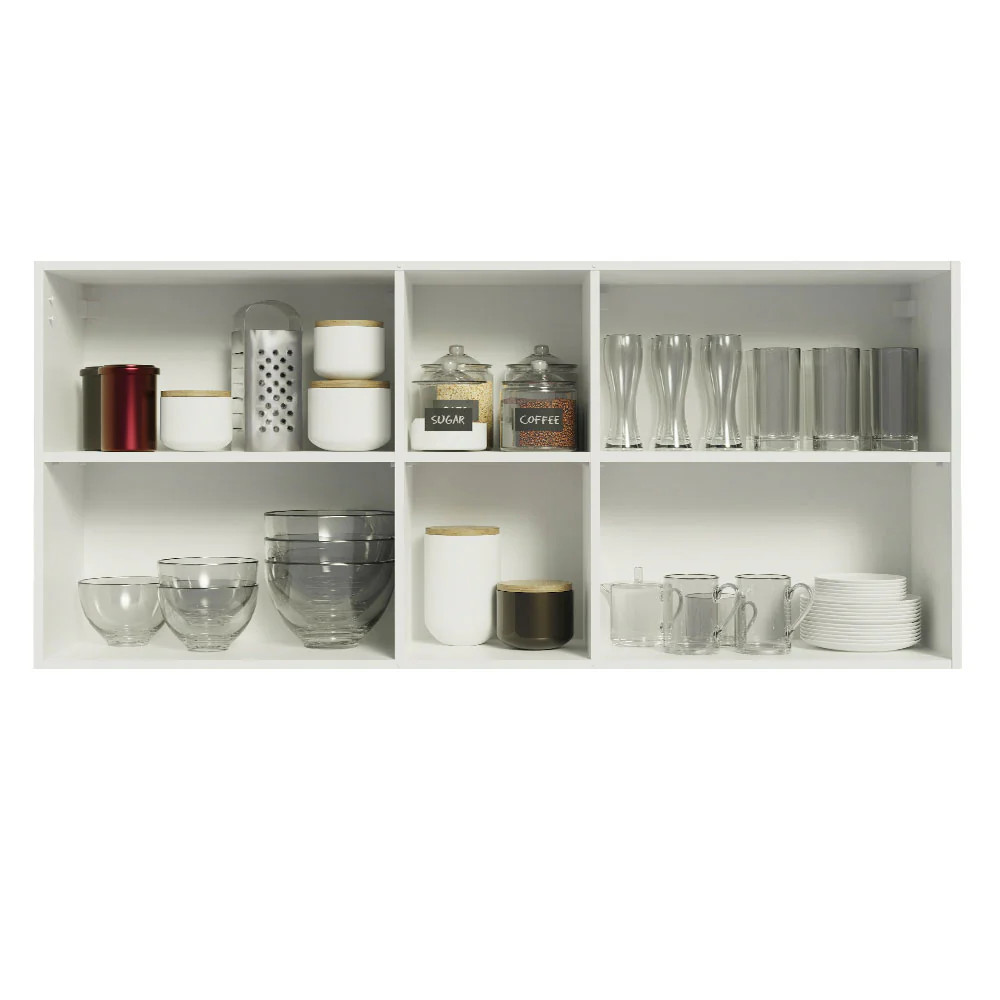 Armário Aéreo Madesa Glamy 150 cm 2 Portas e 2 Nichos Branco - Image 3