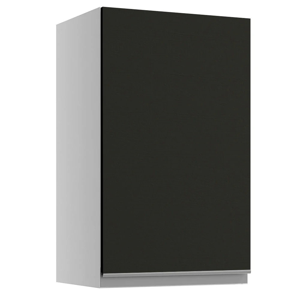 Armário Aéreo Madesa Glamy 40 cm 1 Porta Branco/Preto