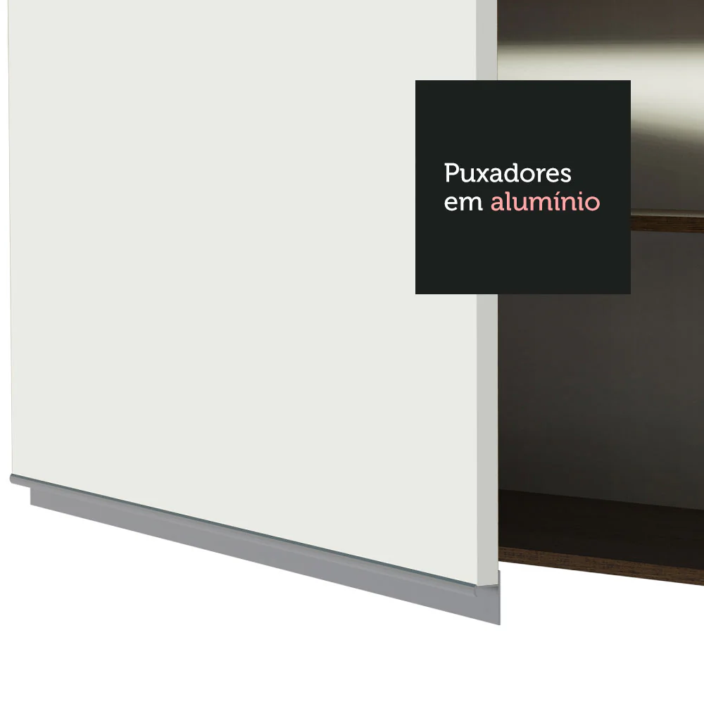Armário Aéreo Madesa Glamy 60 cm 1 Porta Basculante Rustic/Branco - Image 5