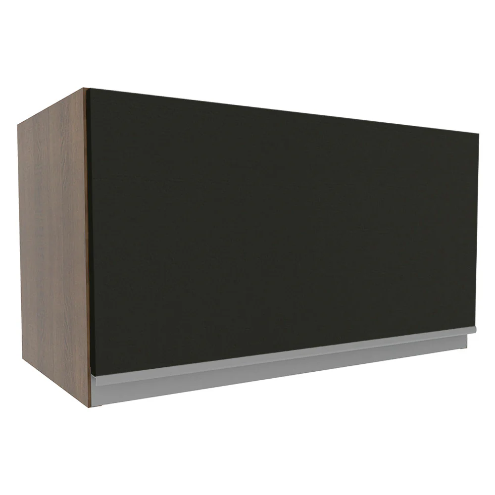 Armário Aéreo Madesa Glamy 60 cm 1 Porta Basculante Rustic/Preto