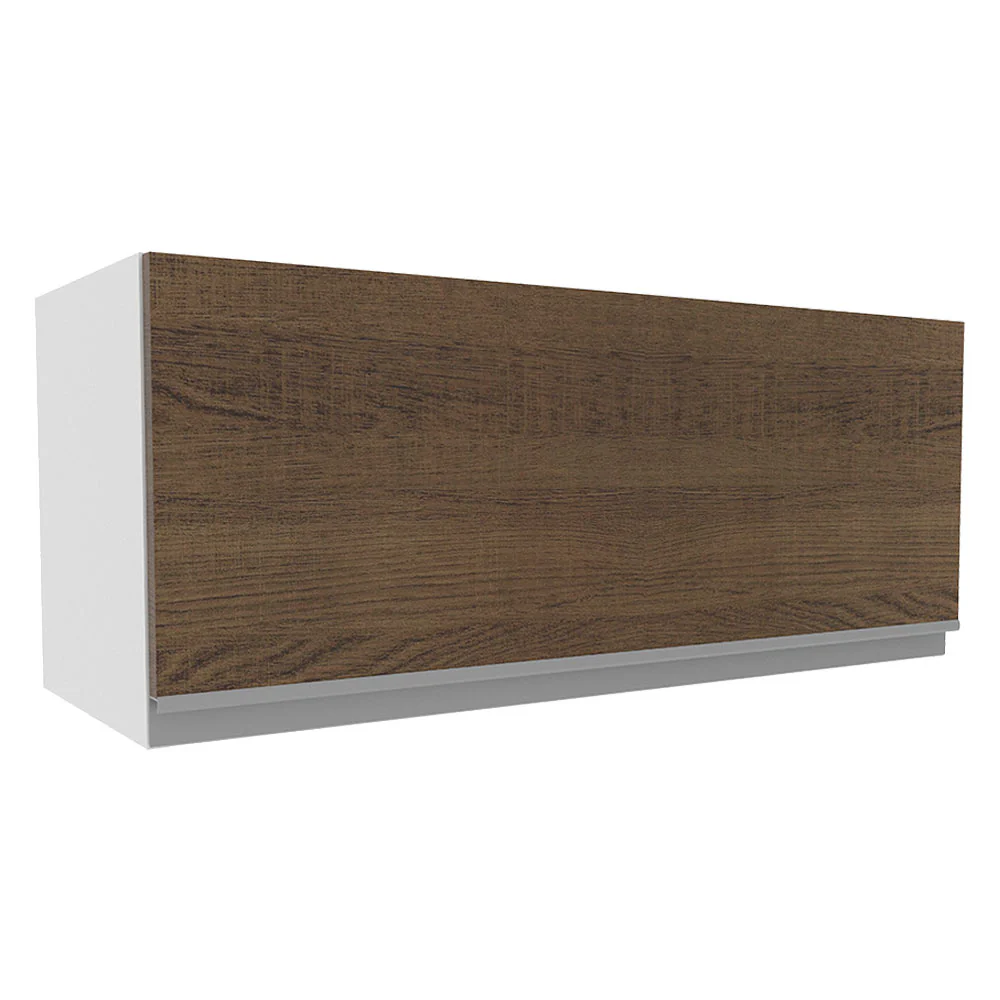 Armário Aéreo Madesa Glamy 80 cm 1 Porta Basculante Branco/Rustic