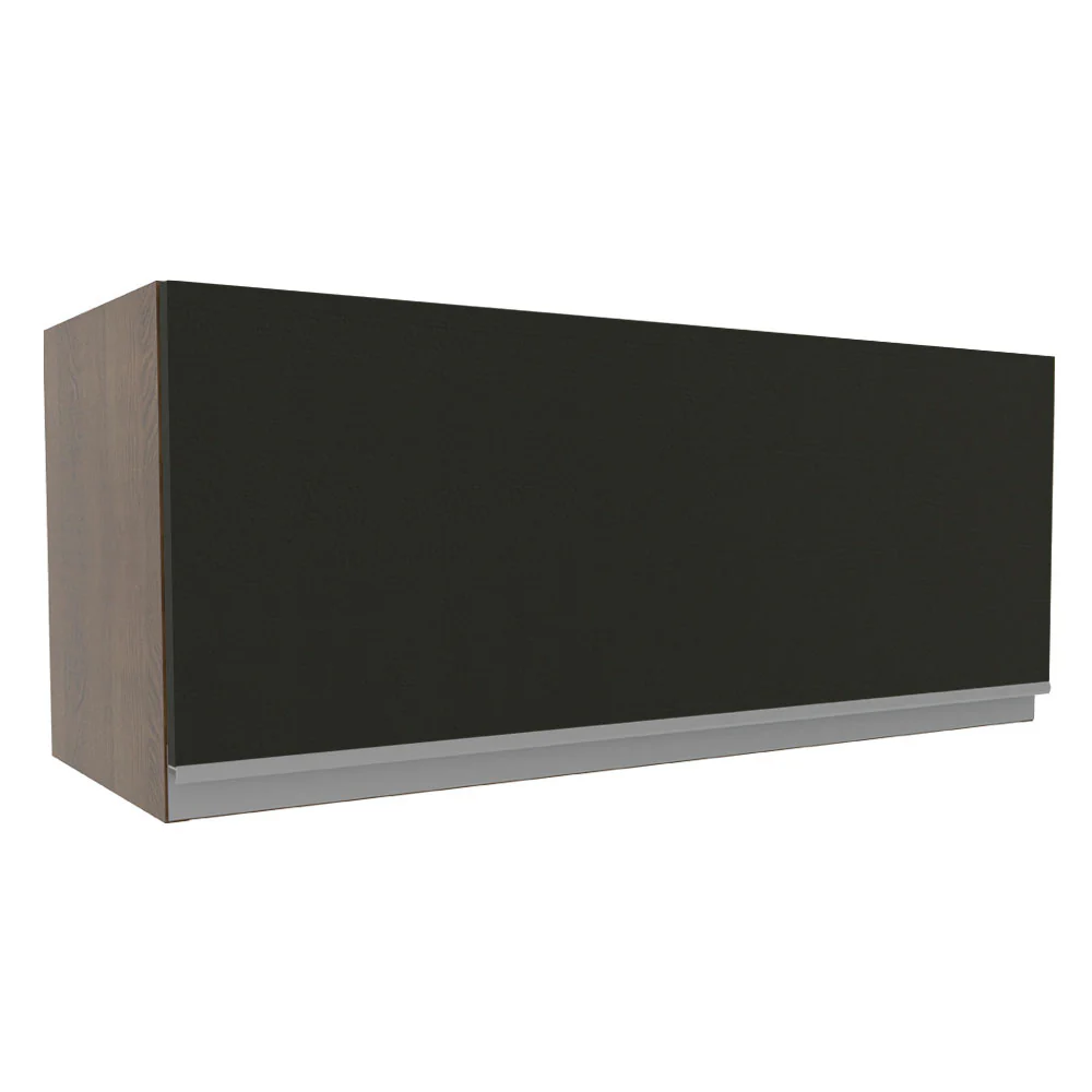 Armário Aéreo Madesa Glamy 80 cm 1 Porta Basculante Rustic/Preto